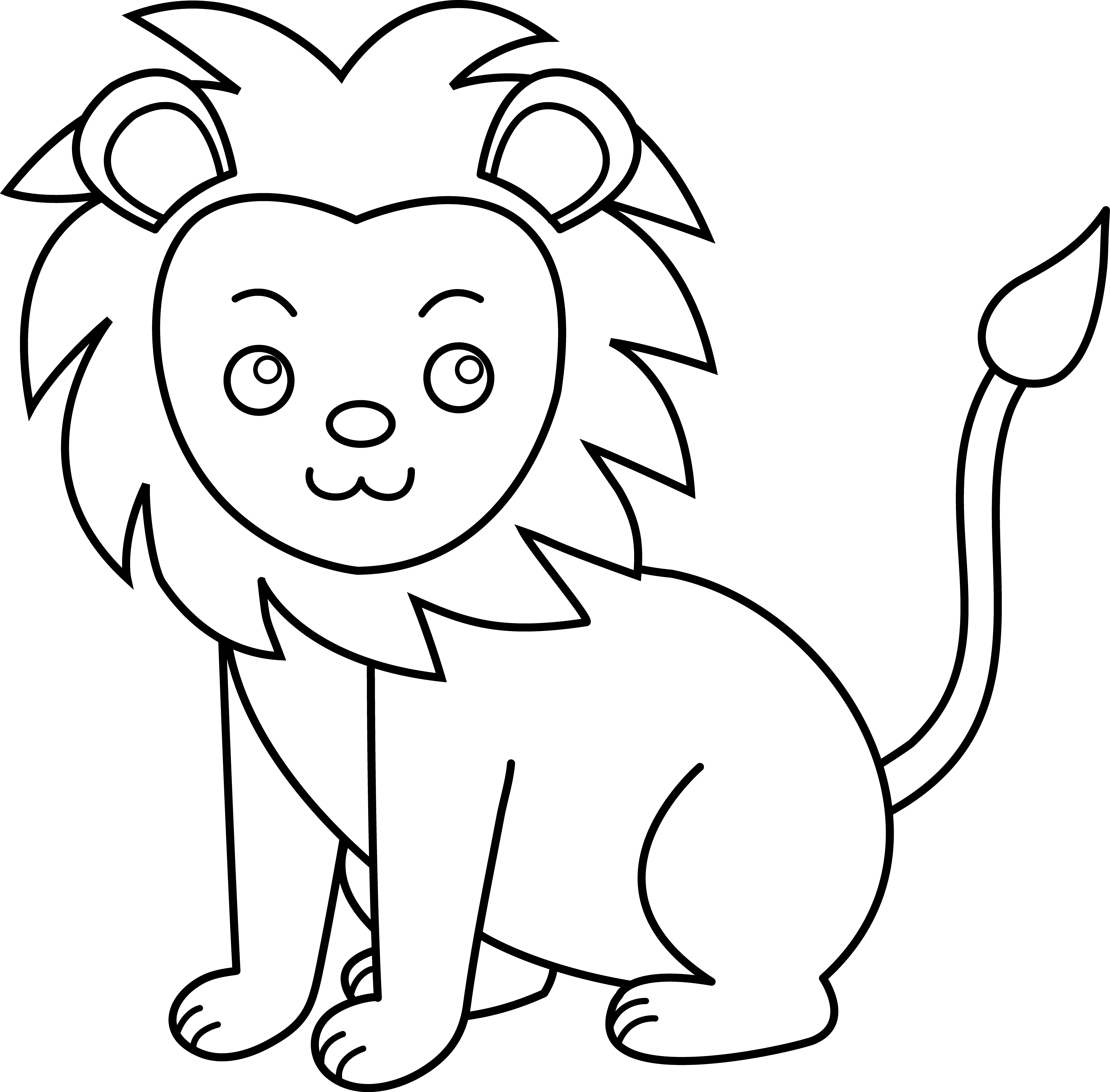 5169x5085 Drawing Lions Black And White Transparent Png Clipart Free - Lion Drawing Black And White