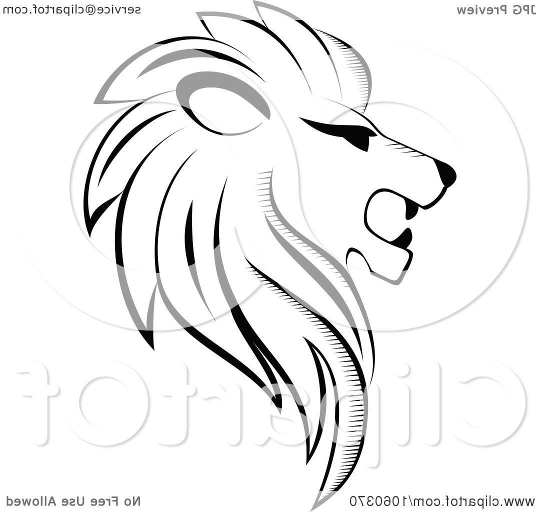1080x1024 Hd Royalty Free Vector Clip Art Illustration Of Black And White - Lion Drawing Black And White