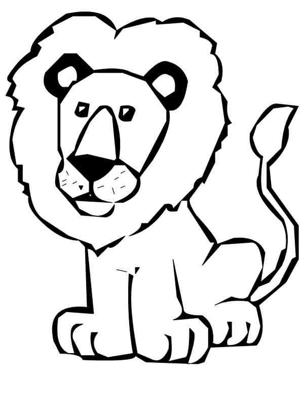 604x817 Lion Outline Clipart Clip Art Images - Lion Drawing Black And White