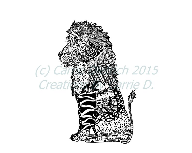794x635 Art Black And White Art Pen And Ink Lion X Art Lion Etsy - Lion Drawing Black And White