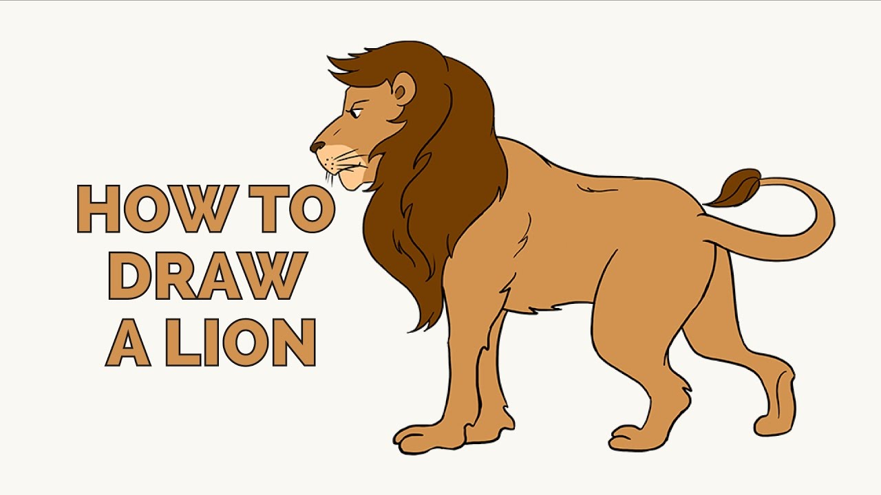 1280x720 How To Draw A Lion - Lion Drawing Easy