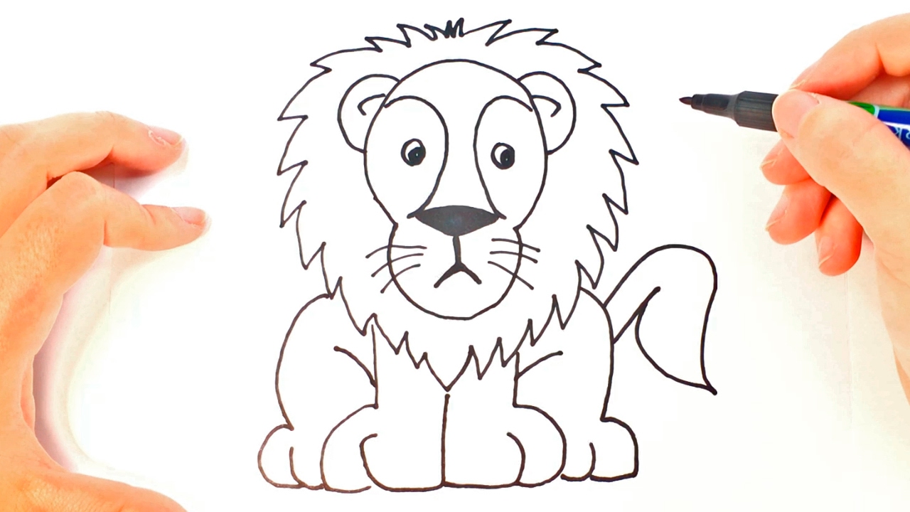 1280x720 How To Draw A Lion For Kids Lion Easy Draw Tutorial - Lion Drawing Easy