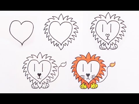 480x360 How To Draw A Lion In Easy Steps For Children Kids Beginners Step - Lion Drawing Easy Step By Step