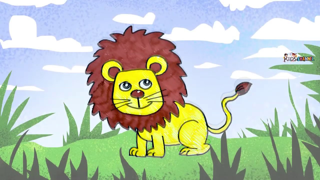 1280x720 How To Draw Lion Step - Lion Drawing For Kids
