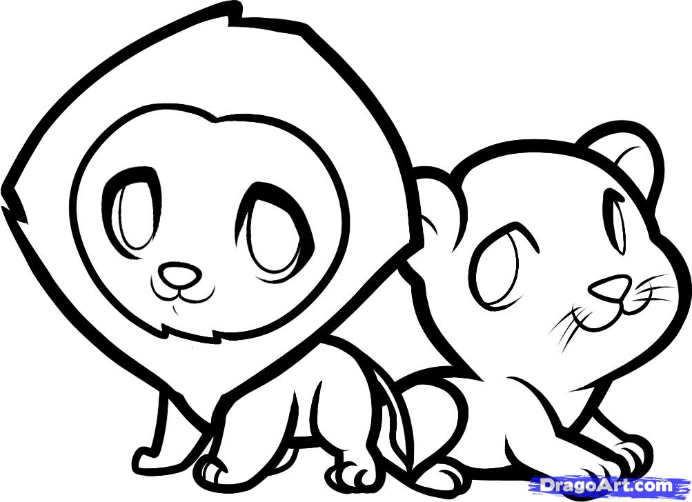 1003x728 How To Draw Lions For Kids, Step - Lion Drawing For Kids