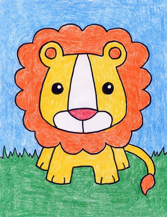 537x700 Baby Lion Art Projects For Kids - Lion Drawing For Kids