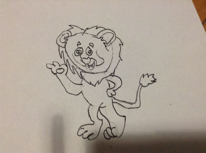 670x500 How To Draw A Cartoon Lion Steps - Lion Drawing Images