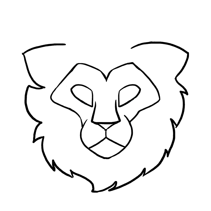 680x678 How To Draw A Lion Head - Lion Drawing Images