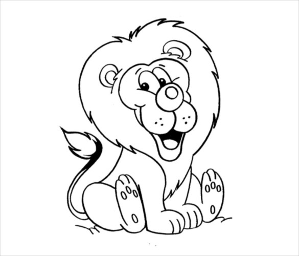 585x500 lion drawing template free pdf documents download free - Lion Drawing Images