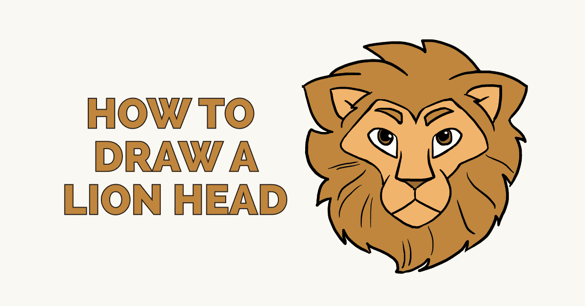1200x628 How To Draw A Lion Head - Lion Drawing Pictures