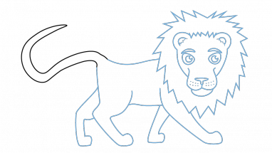 382x215 Wildlife Drawing Easy, Picture - Lion Drawing Step By Step