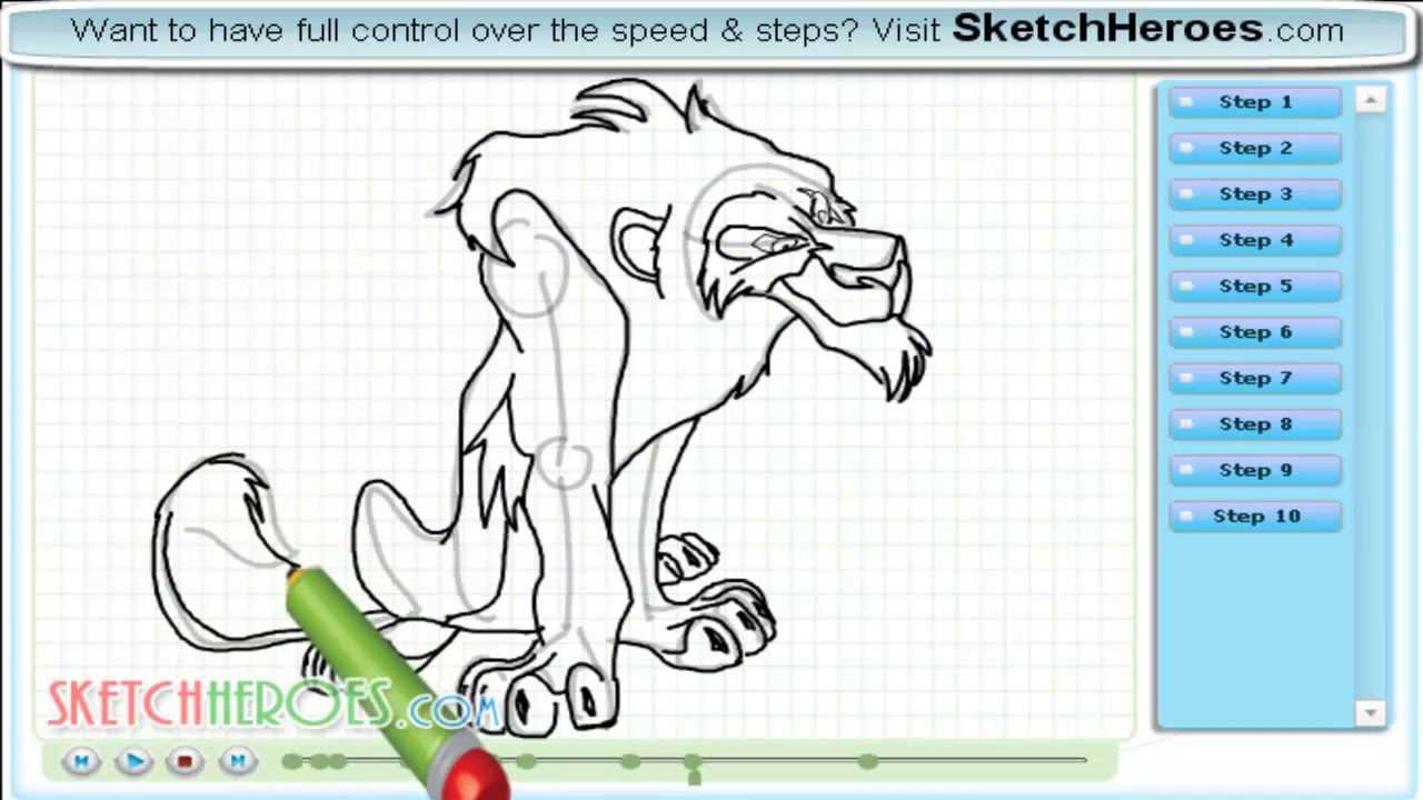 1280x720 How To Draw Scar - Lion Drawing Tutorial
