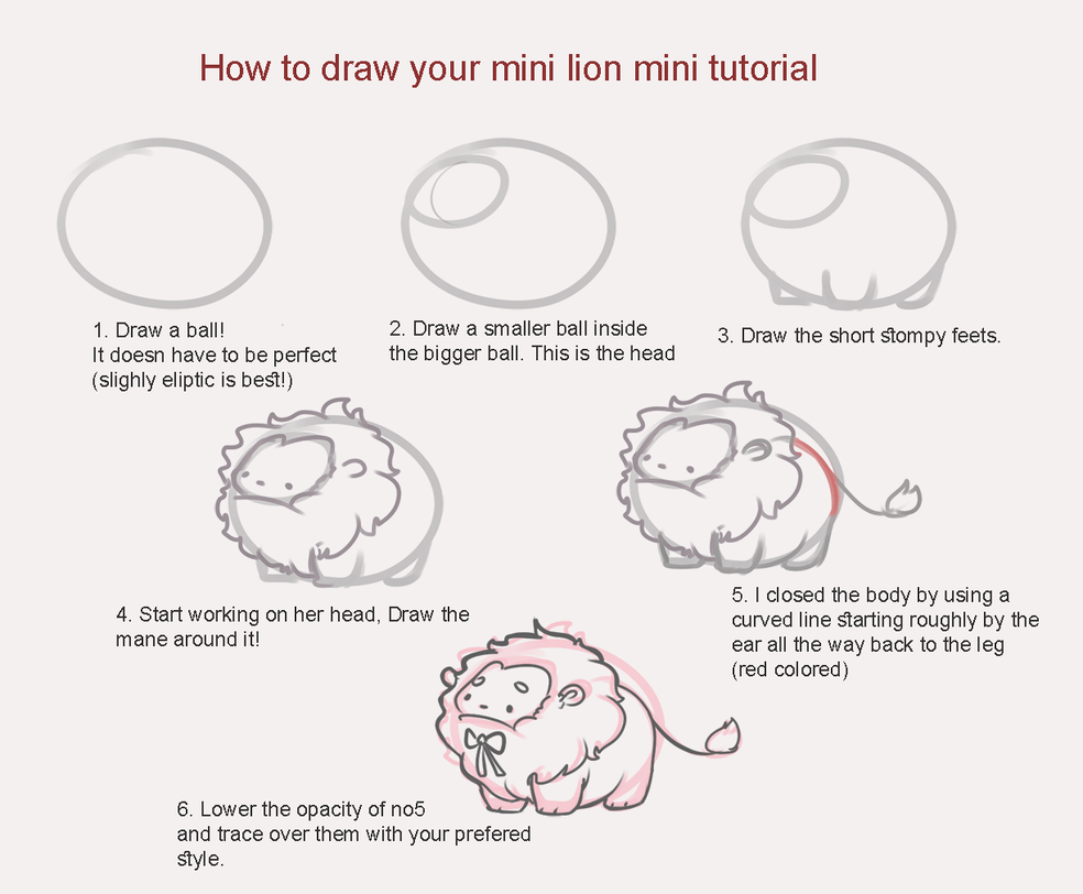 984x812 Mini Lion Mini Drawing Tutorial - Lion Drawing Tutorial