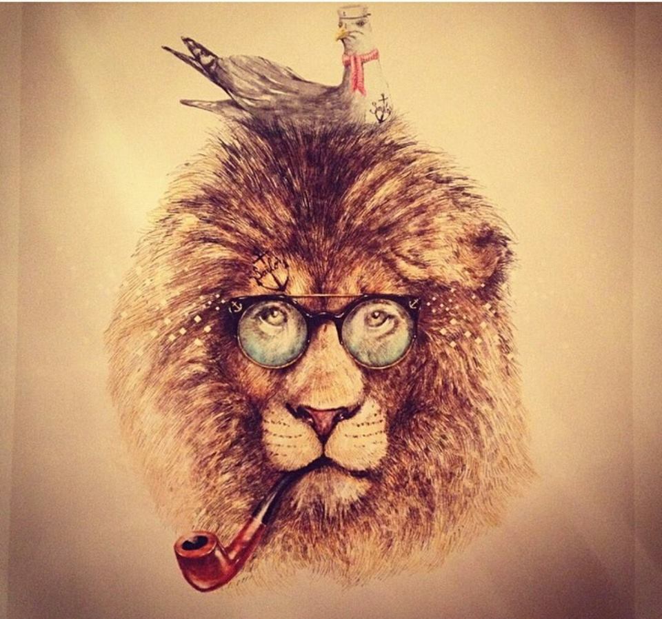 960x898 Hipster Lion Wallpapers - Lion Drawing Wallpaper