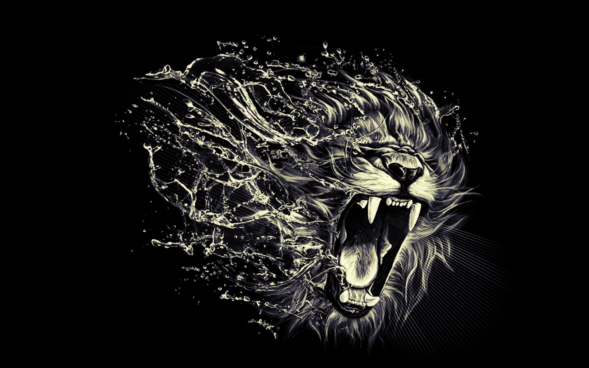 1920x1200 Lion Art Wallpaper - Lion Drawing Wallpaper