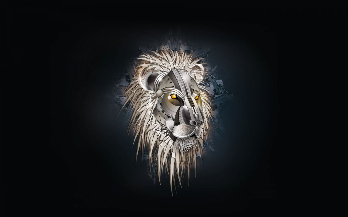 1120x700 Lion Head Drawing Wallpaper Wallpaperup - Lion Drawing Wallpaper