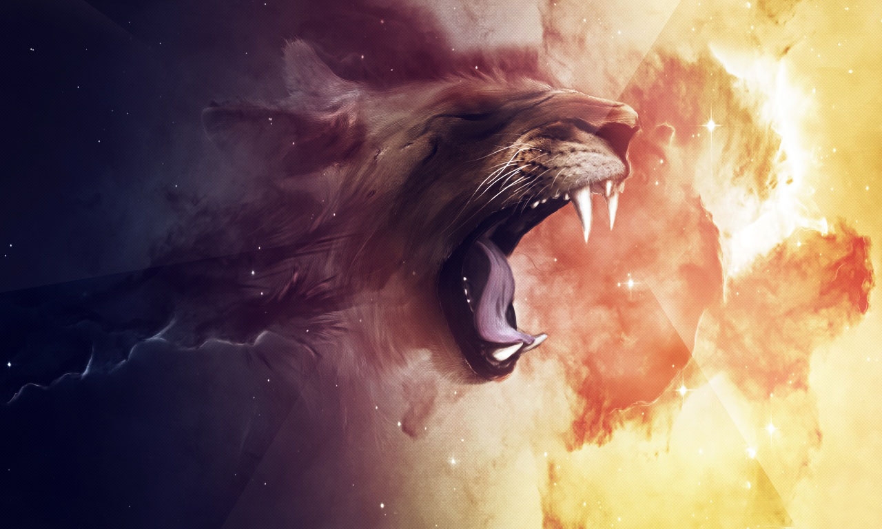 1280x768 Lion Face Drawing - Lion Drawing Wallpaper