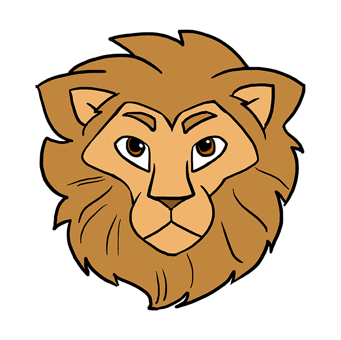 680x678 How To Draw A Lion Head - Lion Face Drawing