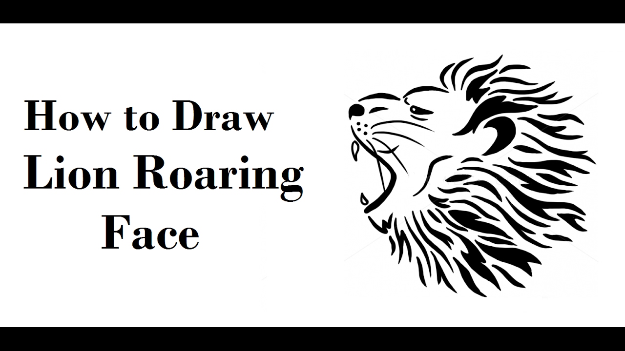 1280x720 How To Draw Roaring Lion Face Drawing Step - Lion Face Drawing Images