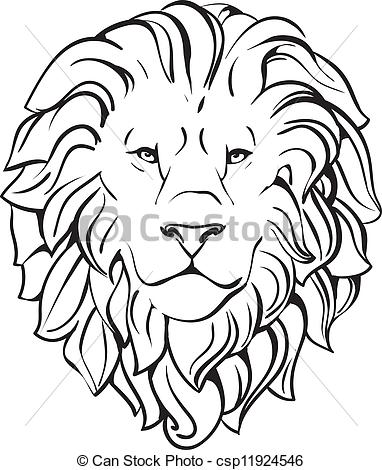 Lion Face Line Drawing