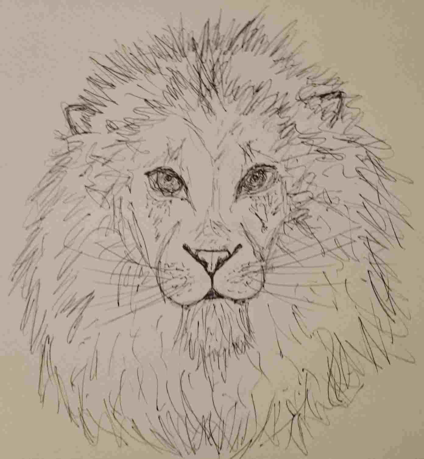 1392x1507 Lion Lion Face Roar Drawing Head Line Drawing Style Stock Vector - Lion Face Line Drawing