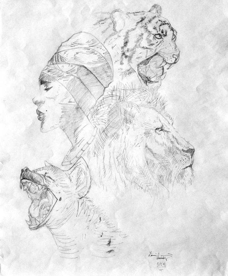 742x900 The Family Drawing - Lion Family Drawing