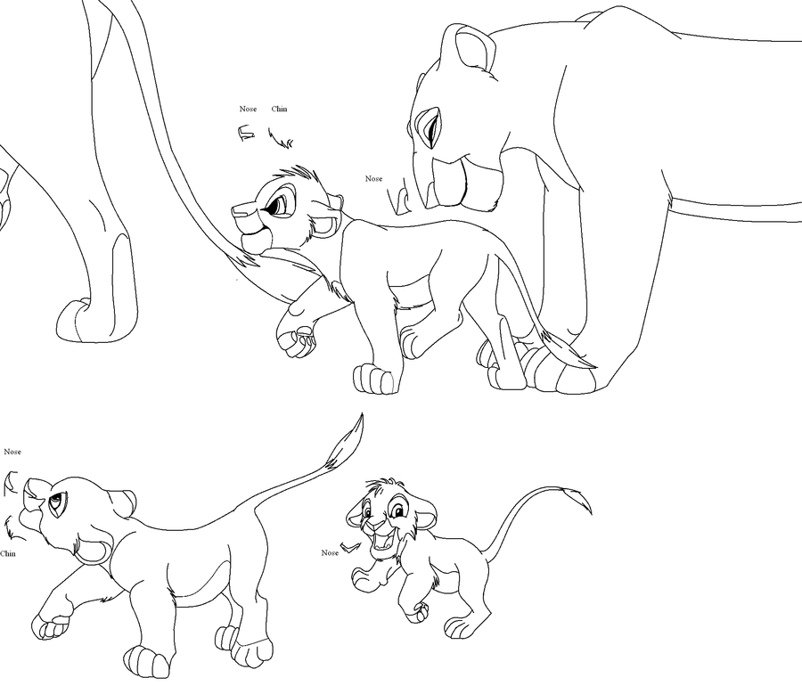 900x779 Animal Family Drawing - Lion Family Drawing