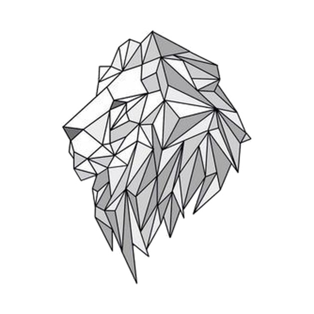 630x630 Geometric Lion Head Graphic - Lion Geometric Drawing