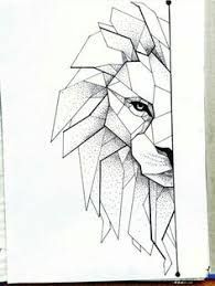 195x259 Resultado De Imagem Para Geometrical Lion Tattoo In Lion - Lion Geometric Drawing