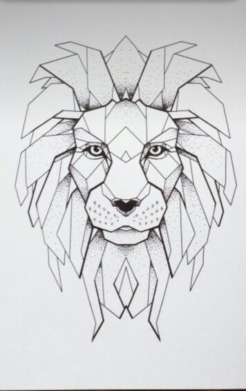 Lion Geometric Drawing at PaintingValley.com | Explore collection of ...