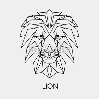400x400 vector illustration abstract polygon the head of a lion - Lion Geometric Drawing