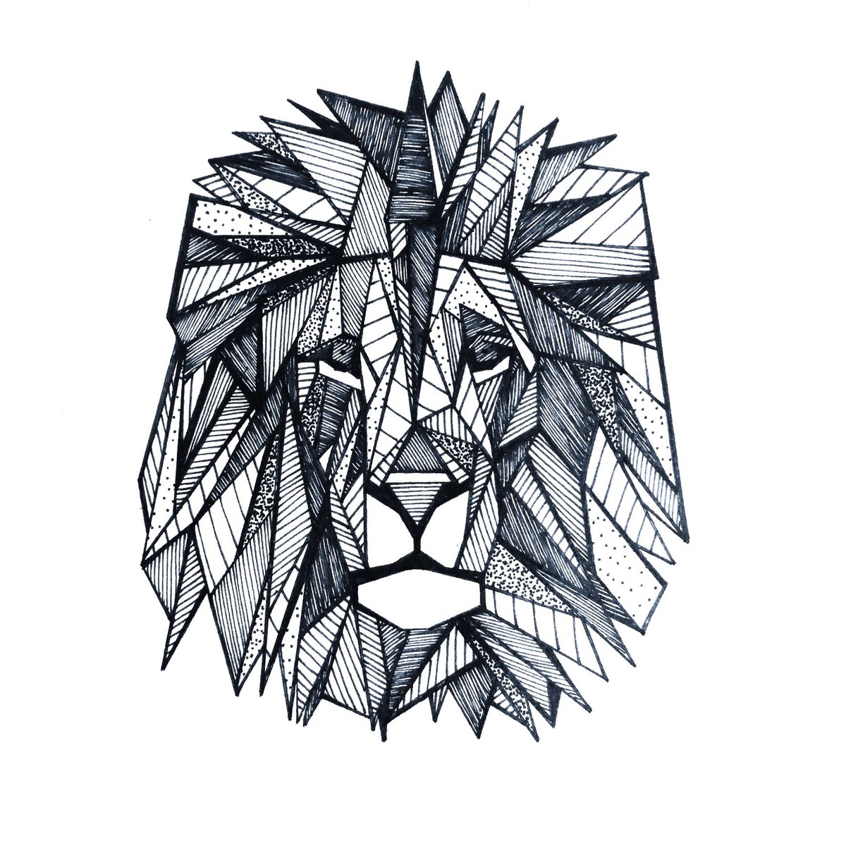 lion geometric drawing