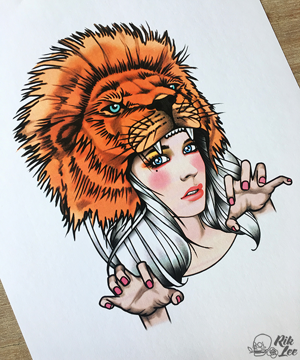 600x720 Lion Girl Rik Lee - Lion Girl Drawing