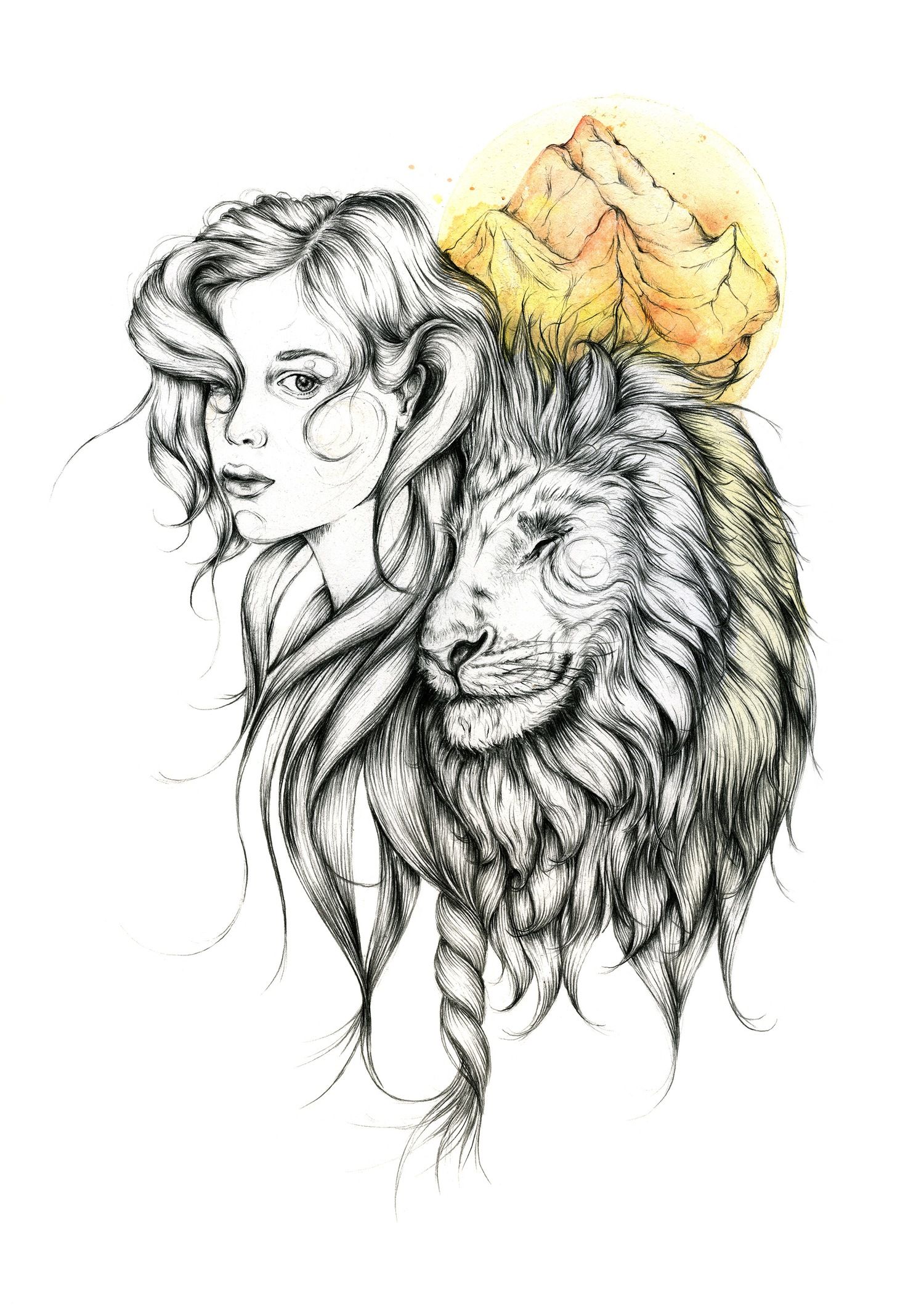 Lion Girl Drawing at Explore collection of Lion