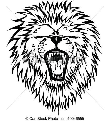 427x470 vector illustration growling lion clipart vector - Lion Growling Drawing