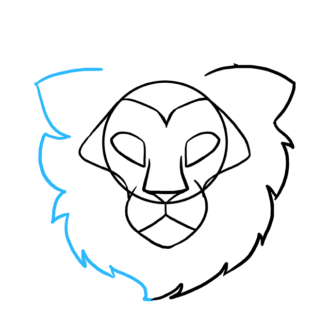 680x678 How To Draw A Lion Head - Lion Head Drawing