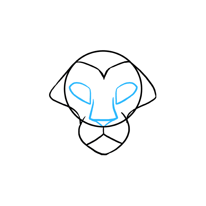 680x678 How To Draw A Lion Head - Lion Head Drawing Step By Step