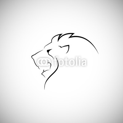 400x400 Lion Head Line Style Logo Vector Illustration Buy Photos Ap - Lion Head Line Drawing