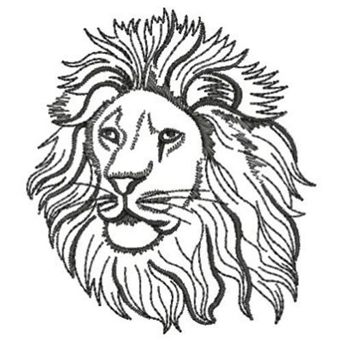 500x500 lion head outline embroidery designs, machine embroidery designs - Lion Head Outline Drawing