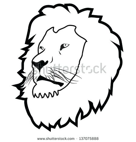 450x470 Lion Head Outline Stock Vector Royalty Free Of Face Clipart Mebelmag - Lion Head Outline Drawing