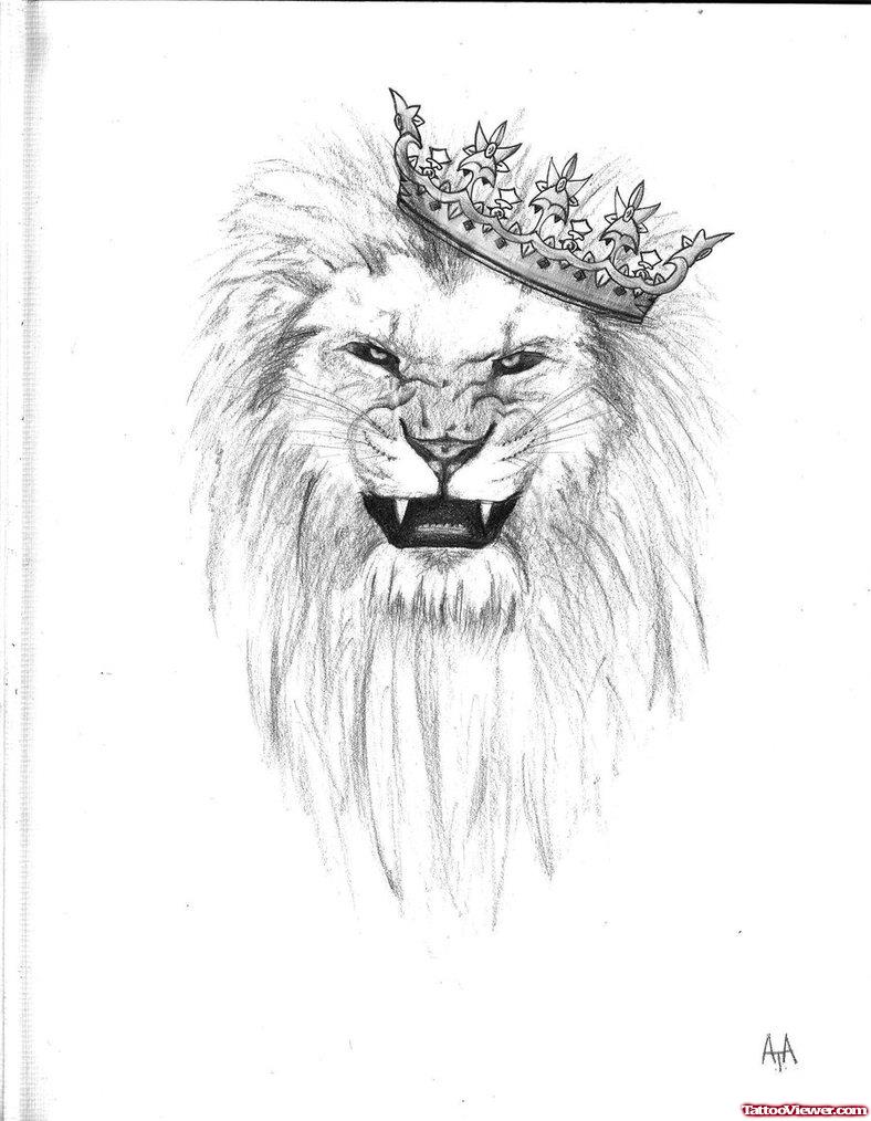 788x1014 Crown Lion Head Tattoo Design Tattoo - Lion Head Tattoo Drawing