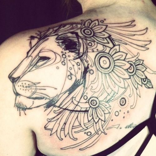 500x500 Lion Head Tattoos - Lion Head Tattoo Drawing