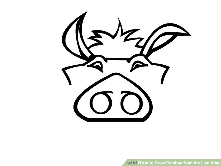 728x546 How To Draw Pumbaa From The Lion King - Lion King Characters Drawing