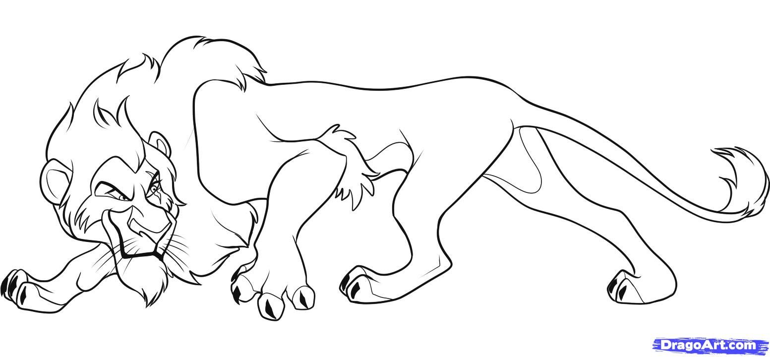 1553x720 Baby Lions Art For Kids How To Draw Scar From Lion King, Step - Lion King Characters Drawing