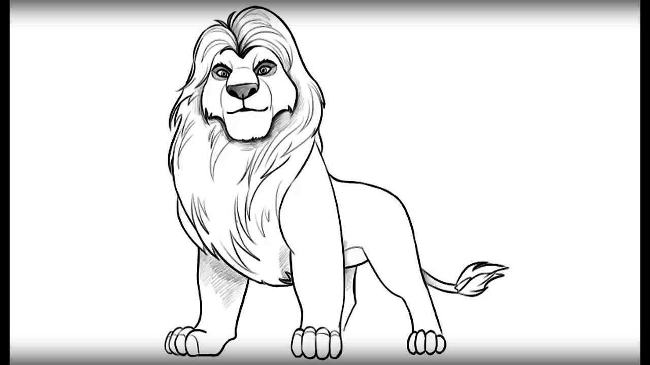 1280x720 How To Draw Mufasa From Lion King - Lion King Drawing Step By Step