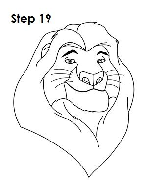300x388 Face Paint Popular Characters Dibujar - Lion King Drawing Step By Step