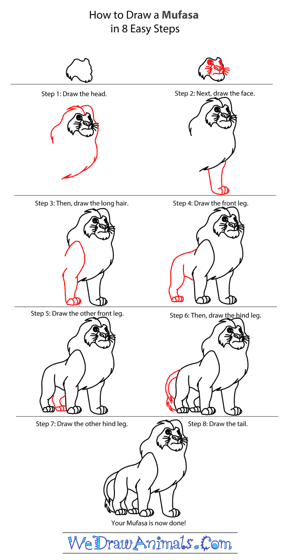 600x1149 How To Draw Mufasa From The Lion King - Lion King Drawing Tutorial