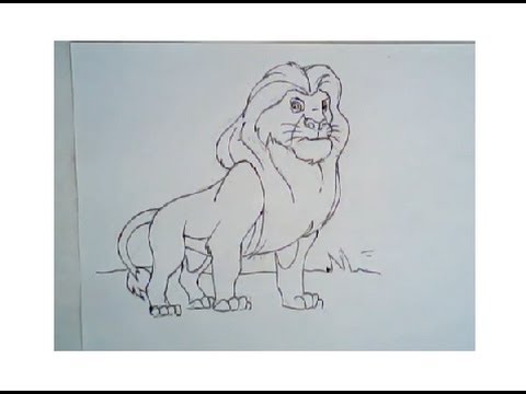480x360 How To Draw Mufasa From The Lion King - Lion King Drawing Tutorial