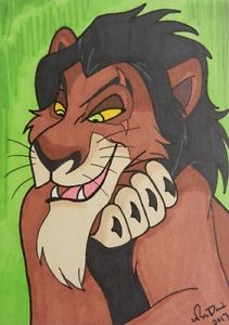 211x300 Scar The Lion King Aceo Card Fanart Atc Disney Villain Drawing - Lion King Drawings