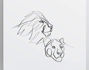 340x270 Lion Drawing Etsy - Lion King Lion Drawing